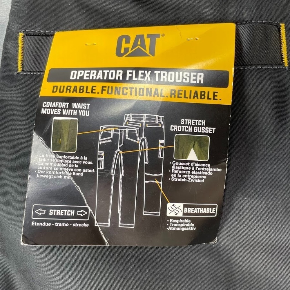 Caterpillar CAT Elite Operator Flex Trouser Pants Black Mens Size 30x30 Stretch - Picture 8 of 9